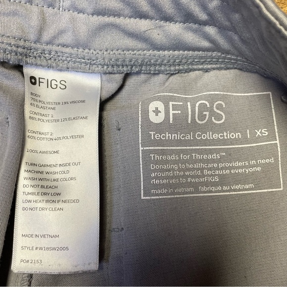 FIGS Technical Collection Zamora Jogger Scrub Pants XS Gray Drawstring Pockets - Picture 4 of 9